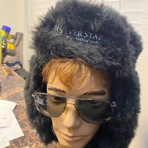 silver fox Silver Star My Mountain fur Women’s Black Winter Hats Adjustable